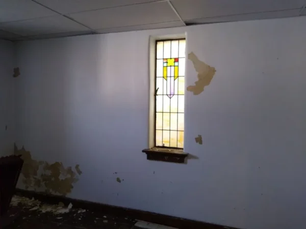clean church wall after remediation