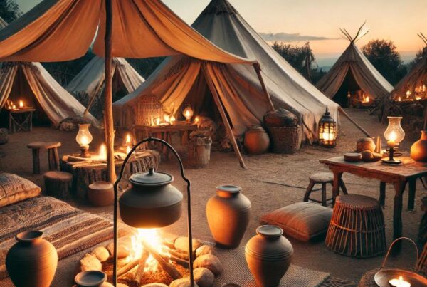 A Biblically themed tent encampment